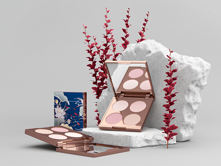 四宮格圓格子塑料眼影盤包裝注塑加工